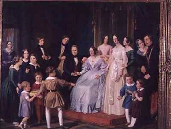 The Neuss Family Oil Painting by Johann Baptist Joseph Bastine