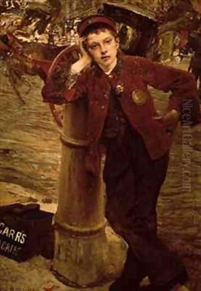 London Shoeshine Boy Oil Painting by Emile Bastien-Lepage