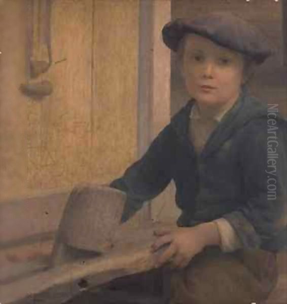 The Young Craftsman (The Young Mechanic) Oil Painting by Emile Bastien-Lepage