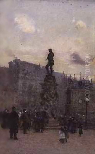 Gordon's Statue Oil Painting by Rose Maynard Barton