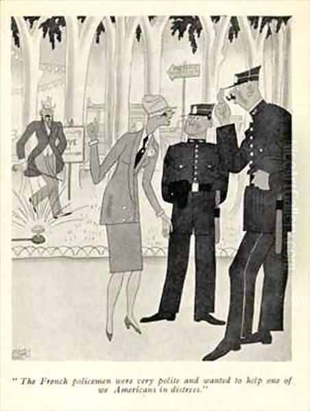 The French policemen were very polite... Oil Painting by Ralph Barton