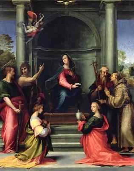 The Annunciation with Saints Oil Painting by Fra (Baccio della Porta) Bartolommeo