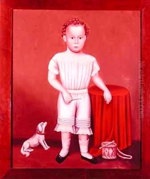 Boy with a Tin Drum Oil Painting by William Bartol