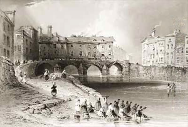 Old Baal's Bridge, Limerick, Ireland Oil Painting by William Henry Bartlett