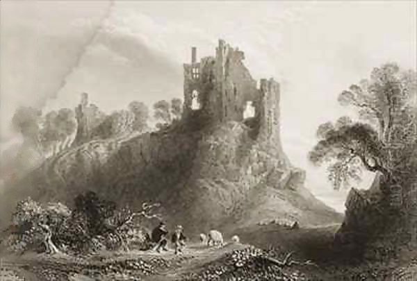 Carrigogunnell Castle, Near Limerick, County Limerick, Ireland Oil Painting by William Henry Bartlett