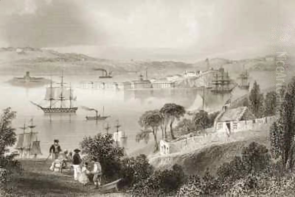 The Cove of Cork (now Cobh), County Cork, Ireland Oil Painting by William Henry Bartlett