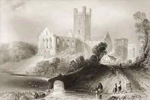 Jerpoint Abbey, County Kilkenny, Ireland Oil Painting by William Henry Bartlett