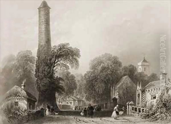 Clondalkin, County Dublin, Ireland Oil Painting by William Henry Bartlett