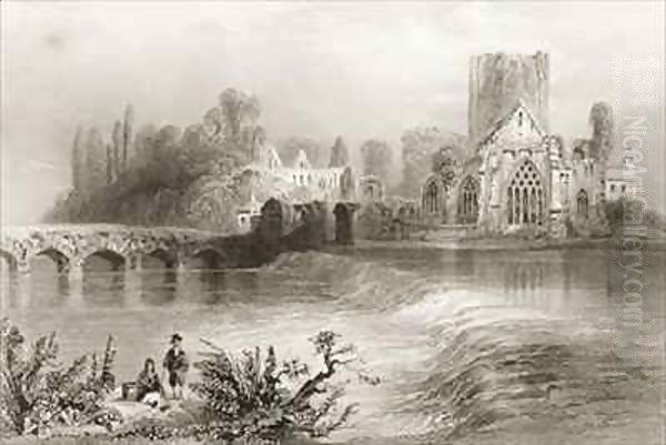 Holycross Abbey, County Tipperary, Ireland Oil Painting by William Henry Bartlett