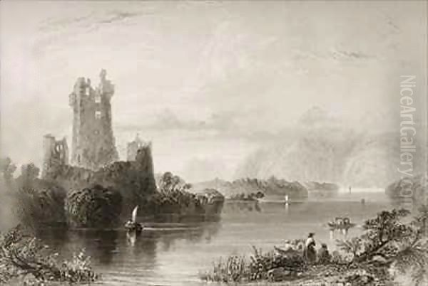 Ross Castle, Killarney, County Kerry Oil Painting by William Henry Bartlett