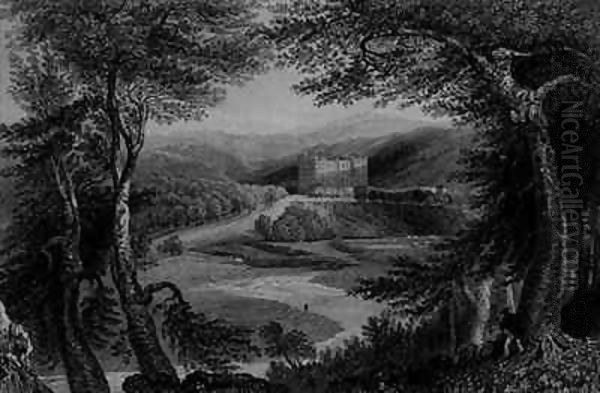 View of Drumlanrig Castle, Dumfrieshire Oil Painting by William Henry Bartlett