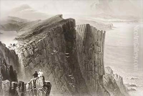 Fairhead, County Antrim, Northern Ireland Oil Painting by William Henry Bartlett