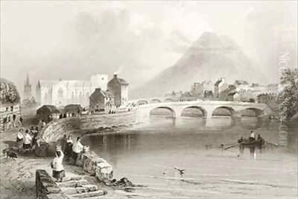 Ballina, County Mayo Oil Painting by William Henry Bartlett