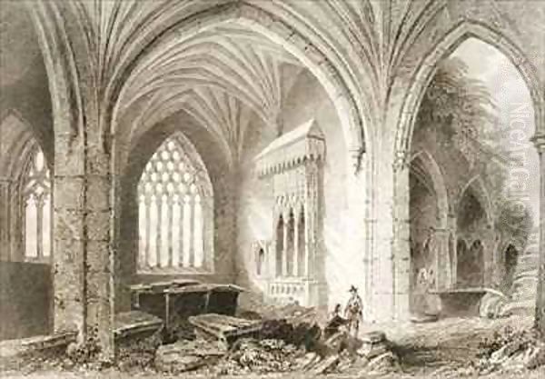 Interior of Holycross Abbey, County Tipperary, Ireland Oil Painting by William Henry Bartlett