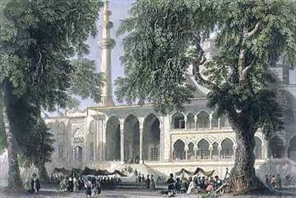 Yeni Djami, or Mosque of the Sultana Valide, Istanbul Oil Painting by William Henry Bartlett