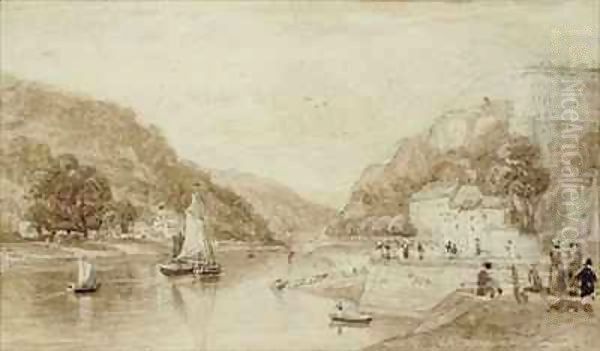 Hotwells near Bristol Oil Painting by William Henry Bartlett