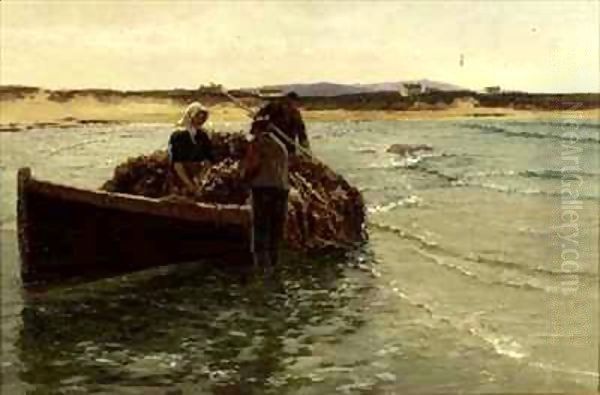 Unloading Kelp Weed Oil Painting by Charles William Bartlett