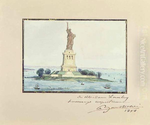 Statue of Liberty, Beldoe Island, New York City Oil Painting by Frederic Auguste Bartholdi