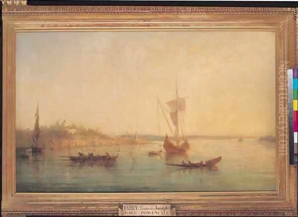 The Mouth of the Bosphorus at Constantinople Oil Painting by Francois Pierre Bernard Barry