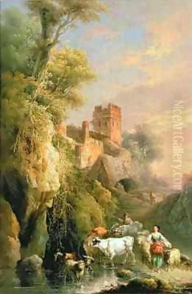 Spanish landscape Oil Painting by Manuel Barron y Carrillo