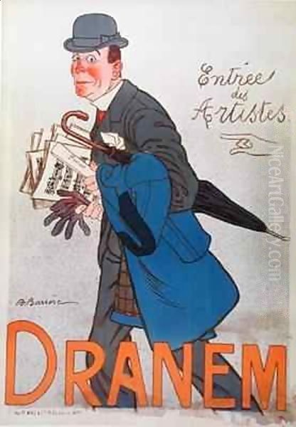 Poster depicting Dranem (1869-1935) Oil Painting by Adrien Barrere