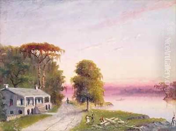 Mississippi River Plantation Oil Painting by John Barnard