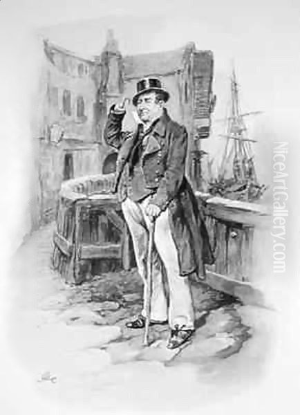 Captain Cuttle, from 'Charles Dickens A Gossip about his Life' Oil Painting by Frederick Barnard