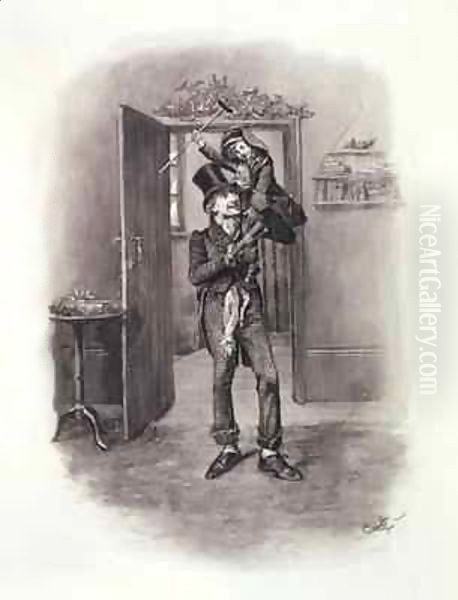 Bob Cratchit and Tiny Tim, from 'Charles Dickens A Gossip about his Life' by Frederick Barnard