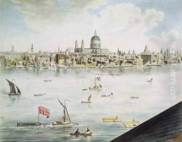 Panoramic view of London 5 Oil Painting by Robert Barker