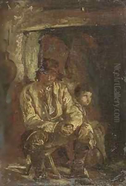 The woodman and his son Oil Painting by Thomas Barker of Bath