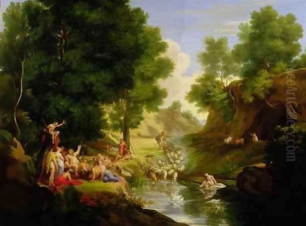 An Arcadian Landscape with Deities Oil Painting by Thomas Barker of Bath