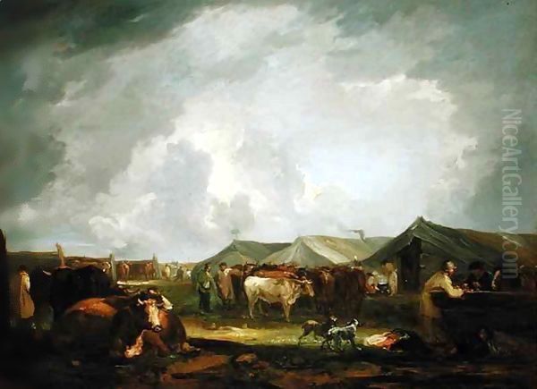 The Cattle Fair Oil Painting by Thomas Barker of Bath