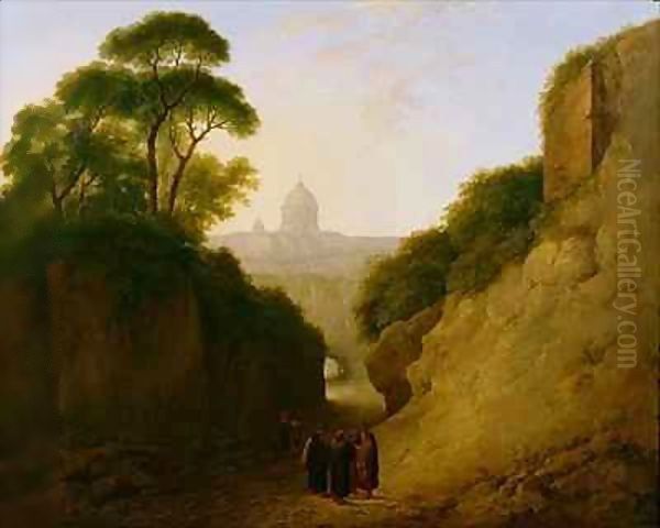 A Distant View of Rome Oil Painting by Thomas Barker of Bath