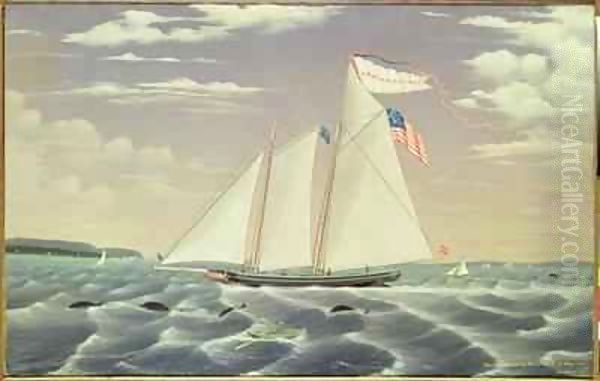 Schooner 'Lewis R. Mackey' Oil Painting by James Bard