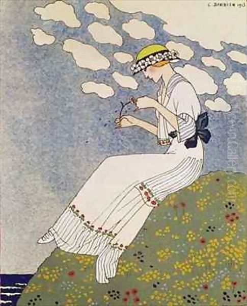 N'en Dites Rien, from the Gazette du Bon Ton No.10 Oil Painting by Georges Barbier