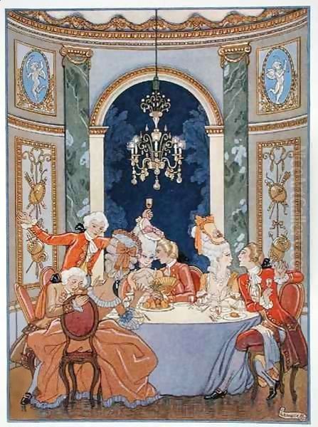 Illustration from 'Les Liaisons Dangereuses' Oil Painting by Georges Barbier