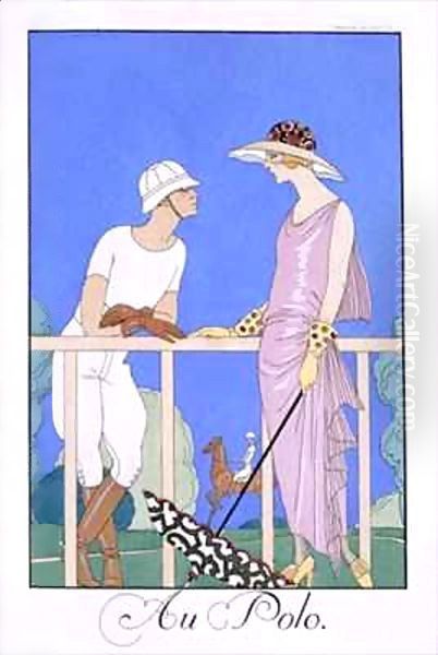 At Polo Oil Painting by Georges Barbier