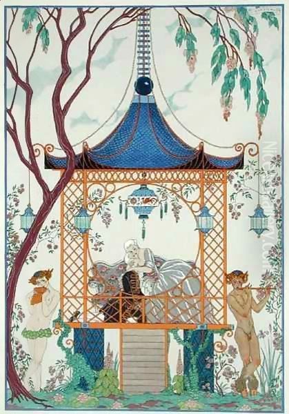 Illustration for 'Fetes Galantes' Oil Painting by Georges Barbier