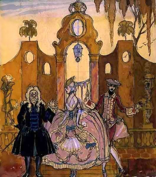 Billet Doux Oil Painting by Georges Barbier