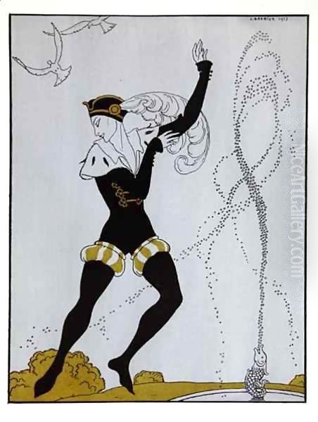 Le Pavillion d'Armider from the series 'Designs on the dances of Vaslav Nijinsky' Oil Painting by Georges Barbier