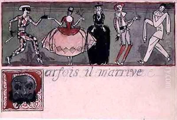 Parfois il m'arrive Oil Painting by Georges Barbier