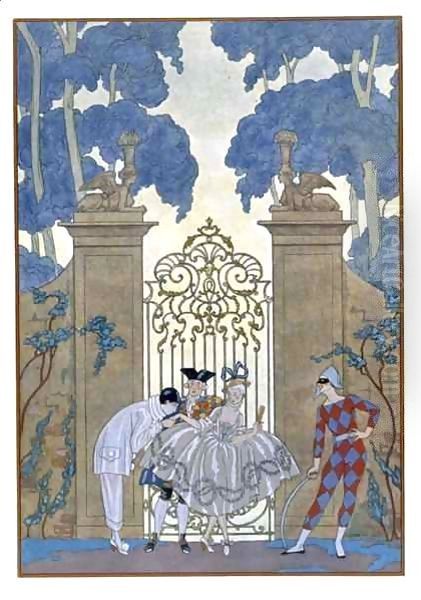 Columbine Oil Painting by Georges Barbier