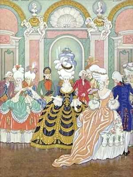 Ballroom Scene Oil Painting by Georges Barbier