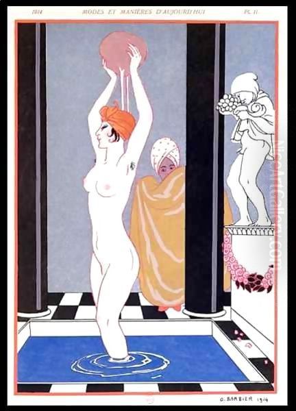 The Basin Oil Painting by Georges Barbier