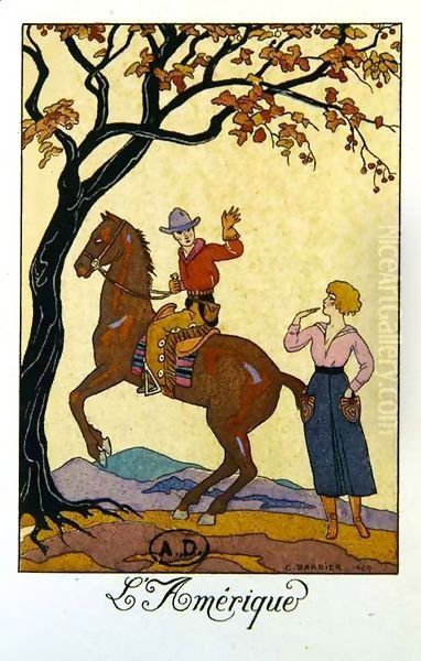 America Oil Painting by Georges Barbier