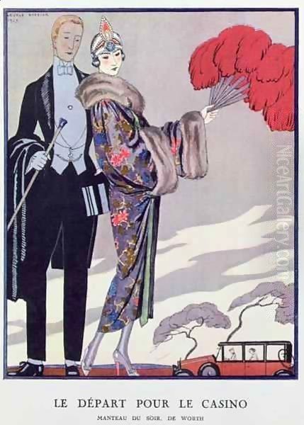 Leaving for the Casino Oil Painting by Georges Barbier