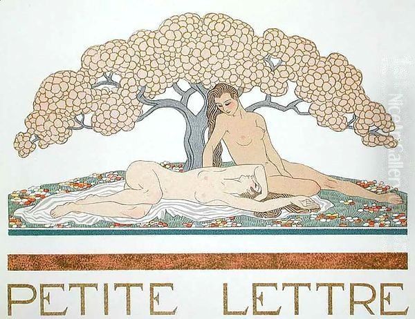 Female nudes Oil Painting by Georges Barbier