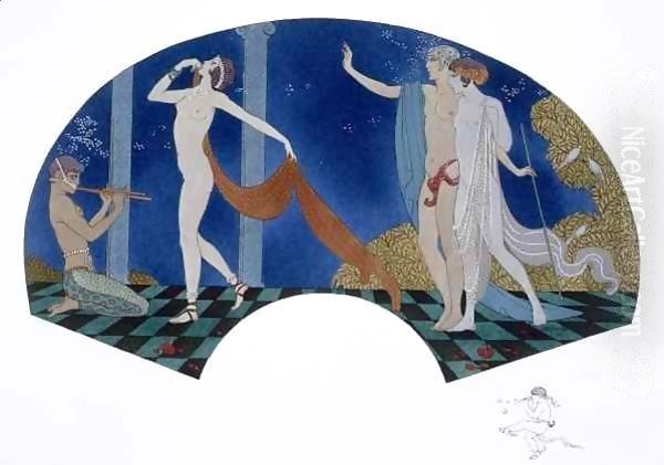 Fan design Oil Painting by Georges Barbier