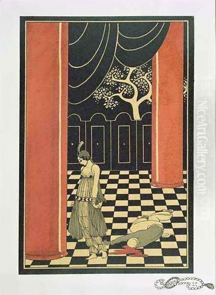 Tamara Karsavina (1885-1978) in Fokine's 'Thamar' in 1912 Oil Painting by Georges Barbier