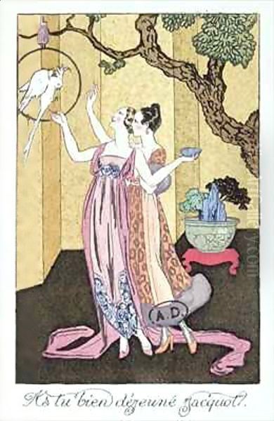 Have you had a good dinner, Jacquot Oil Painting by Georges Barbier